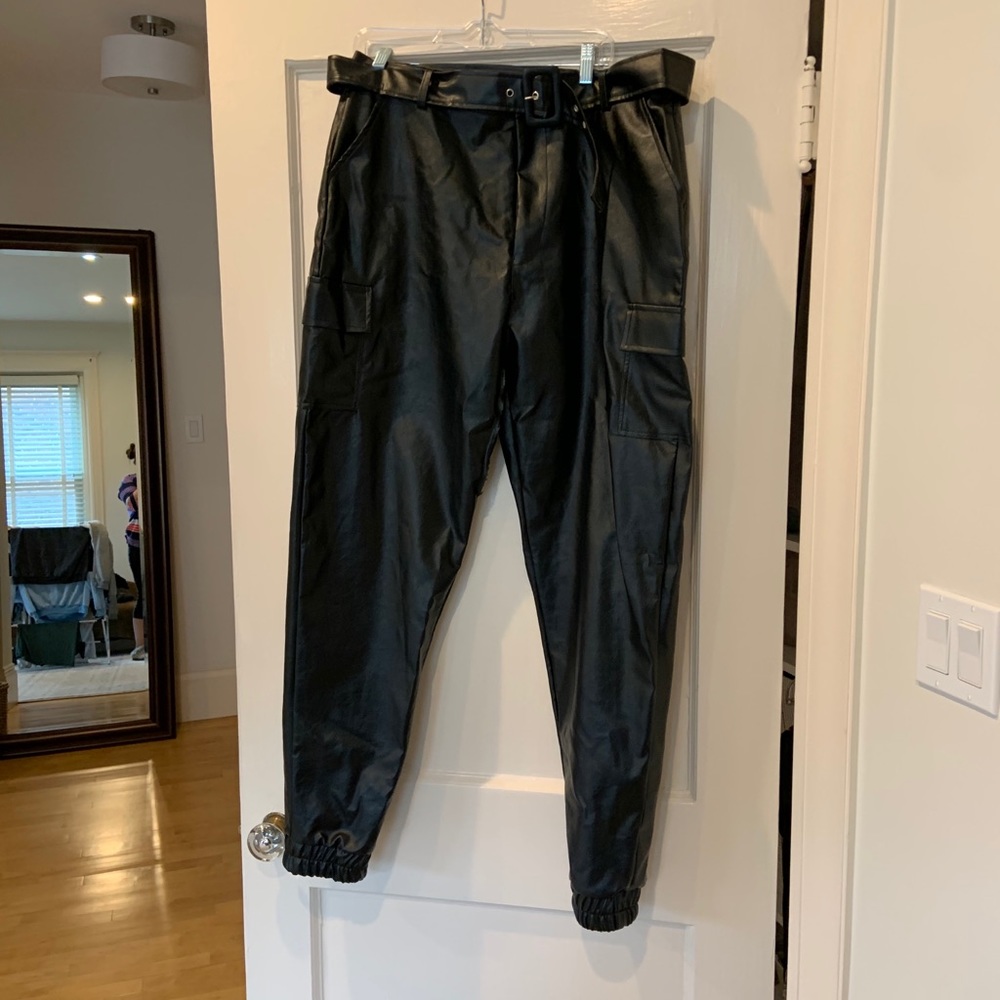NWT misguided pleather cargo pants
